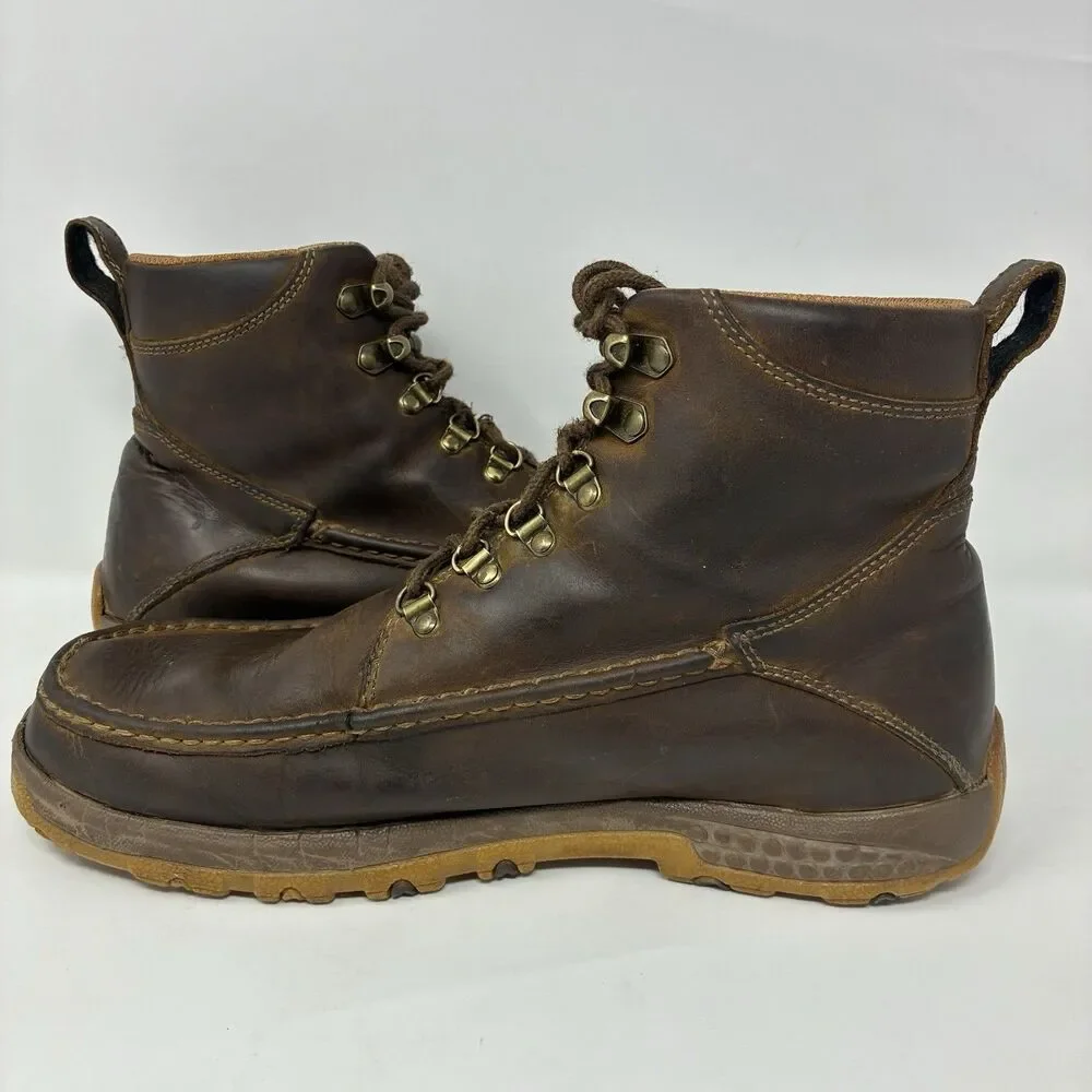 Twisted X Men's MXC0011 Brown Leather Moc Toe Work Boots Size 10 M CellStretch